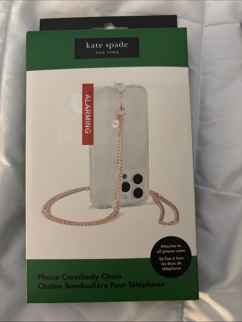 kate spade Rose Gold Phone Crossbody Chain Strap